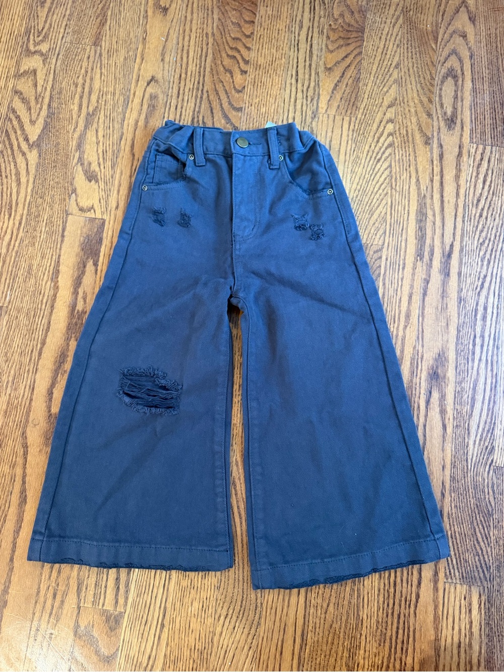 Joyfolie Navy Wide-Leg Kids Shorts with Distressed Detail